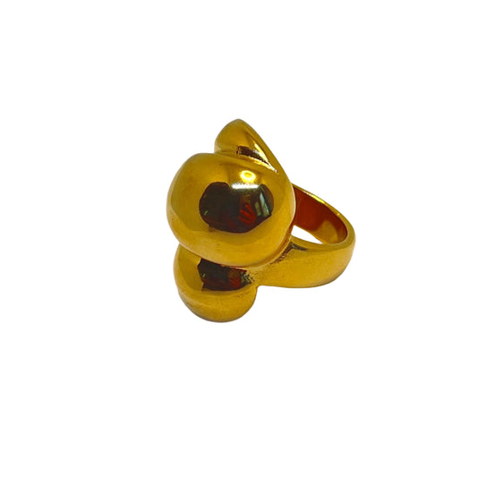 Exaggerated design gold color stainless steel ring