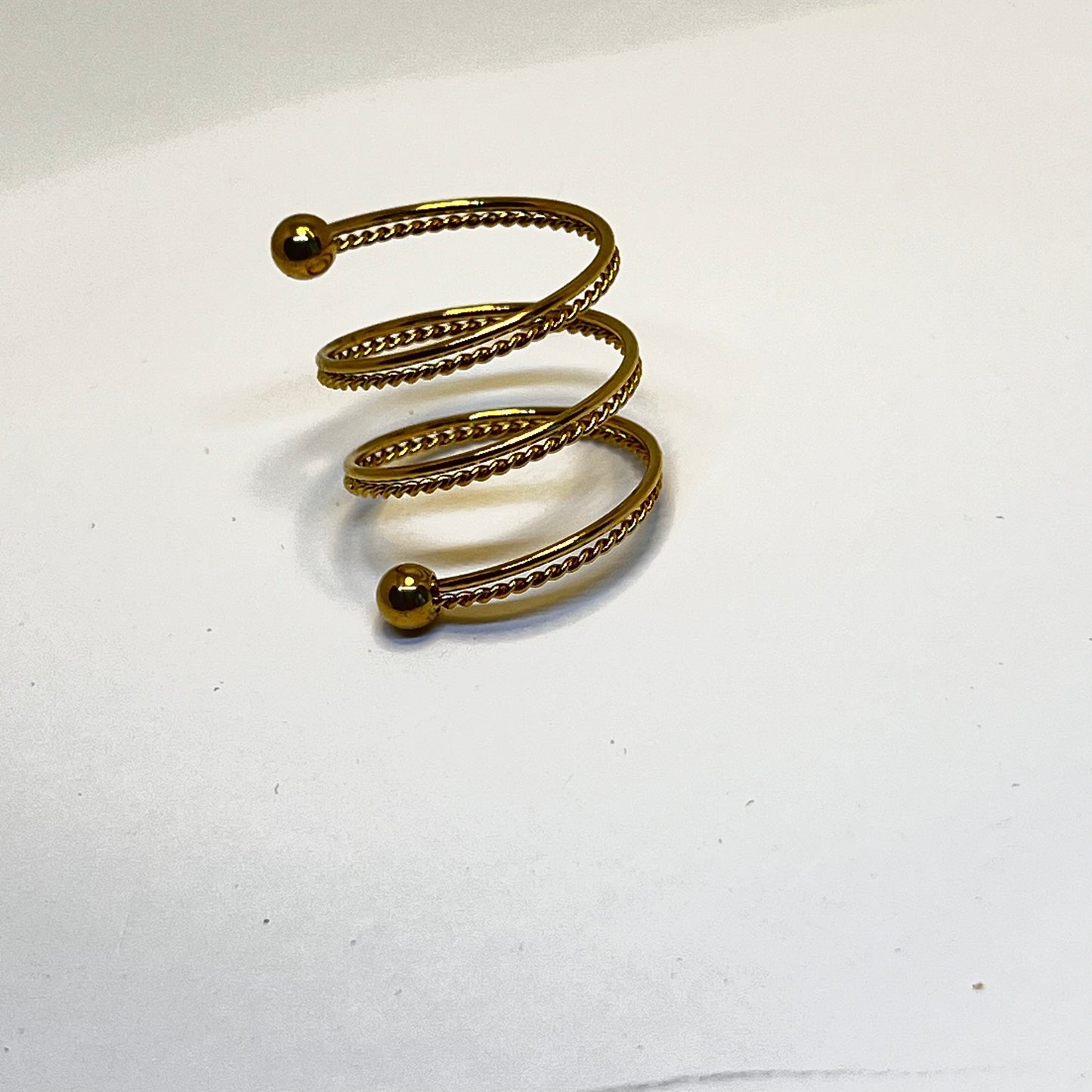 Gold stainless steel coil ring