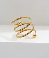 Gold stainless steel coil ring