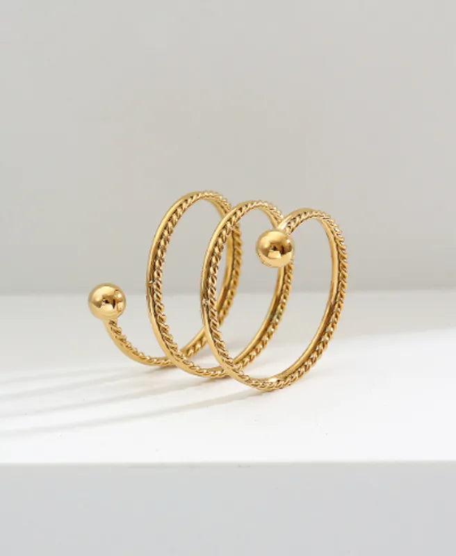 Gold stainless steel coil ring